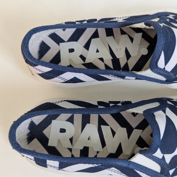 G-Star Raw Strett Slip On Canvas Sneaker Blue & White Sz 38/US 8 - Picture 5 of 8